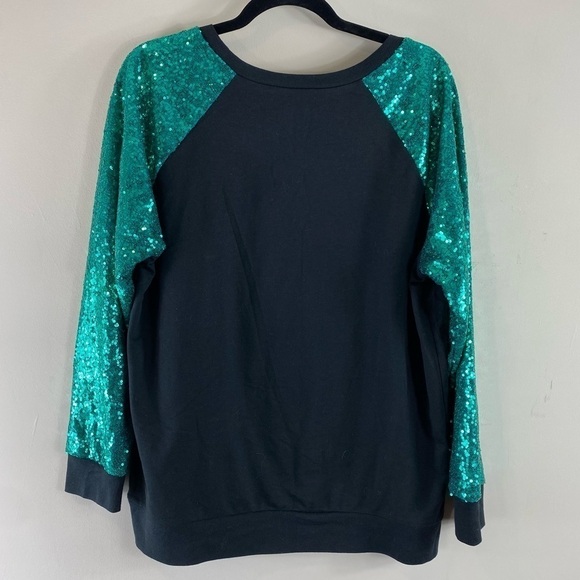 Disney Women’s Nightmare Before Christmas Green Sequin Sleeve Shirt Size‎ 2XL - Picture 3 of 8